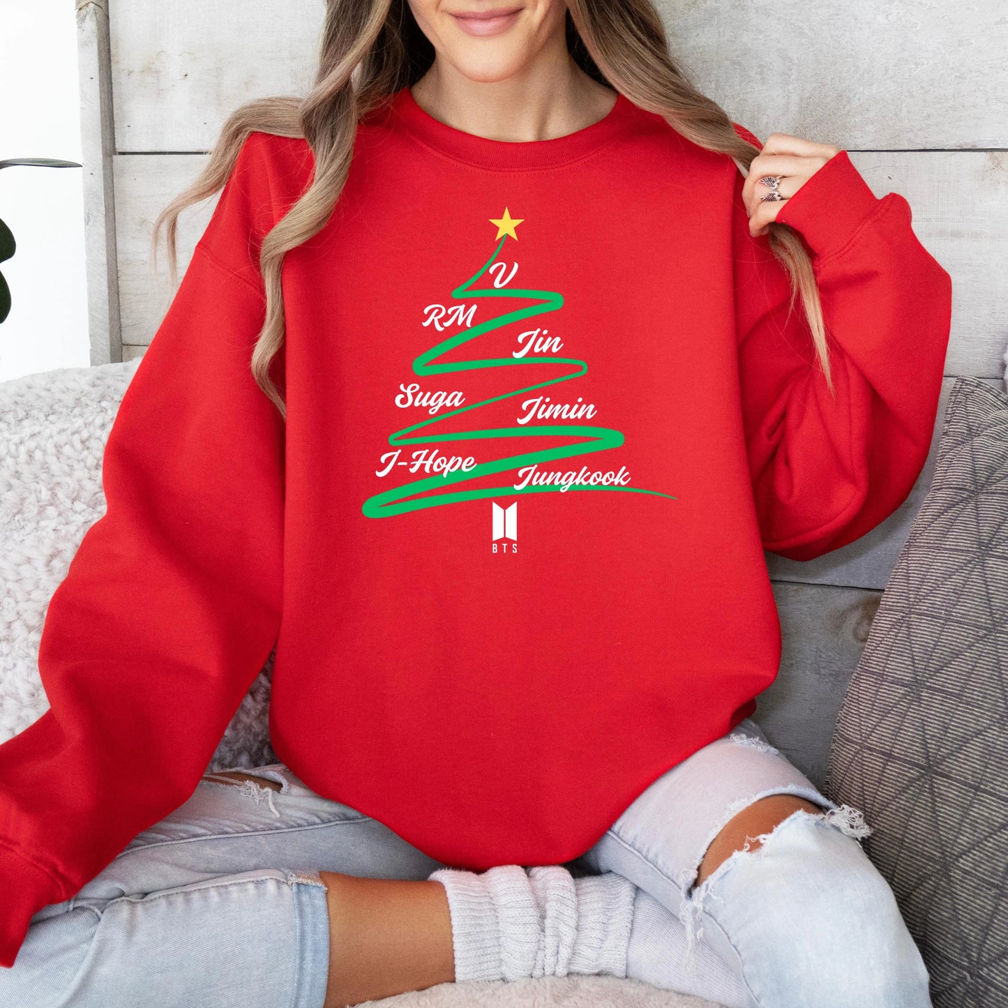 BTS Christmas Sweatshirt - Cute Kpop Merch for ARMY Fans