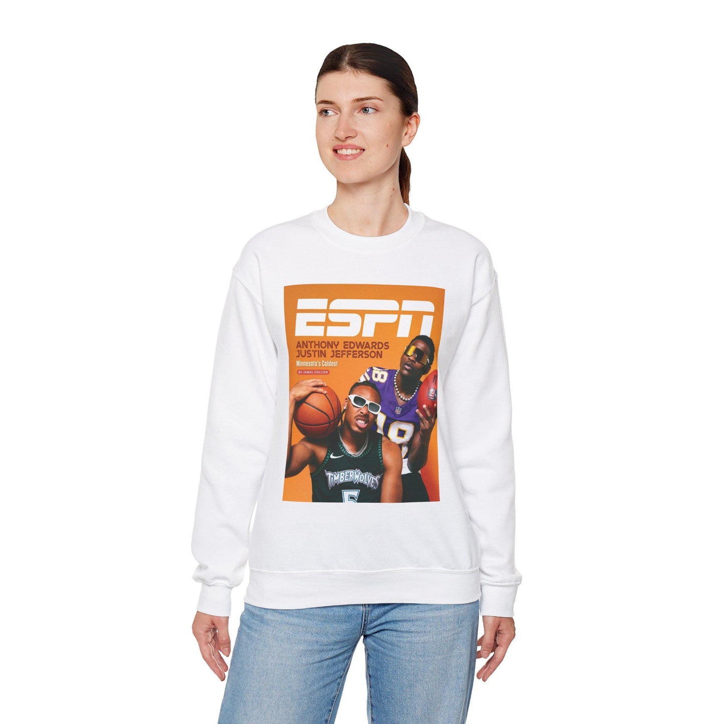 Anthony Edwards Justin Jefferson Minnesota Timberwolves Vikings ESPN Sweatshirt