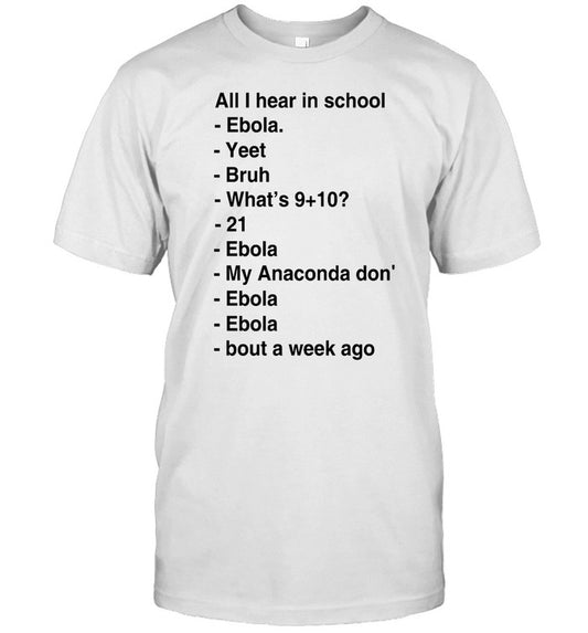 All I Hear In School - Ebola - Yeet - Bruh - What's -21 - Ebola - My Anaconda Don - Ebola - Ebola - Bout A Week Ago