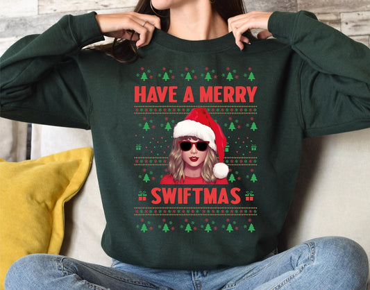 Merry Swiftmas Sweatshirt - Ugly Christmas Sweater