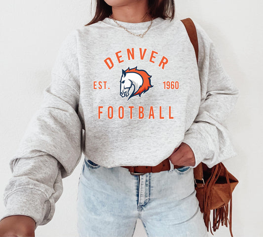 Denver Broncos Football Crewneck Sweatshirt T-Shirt For Fans Gift