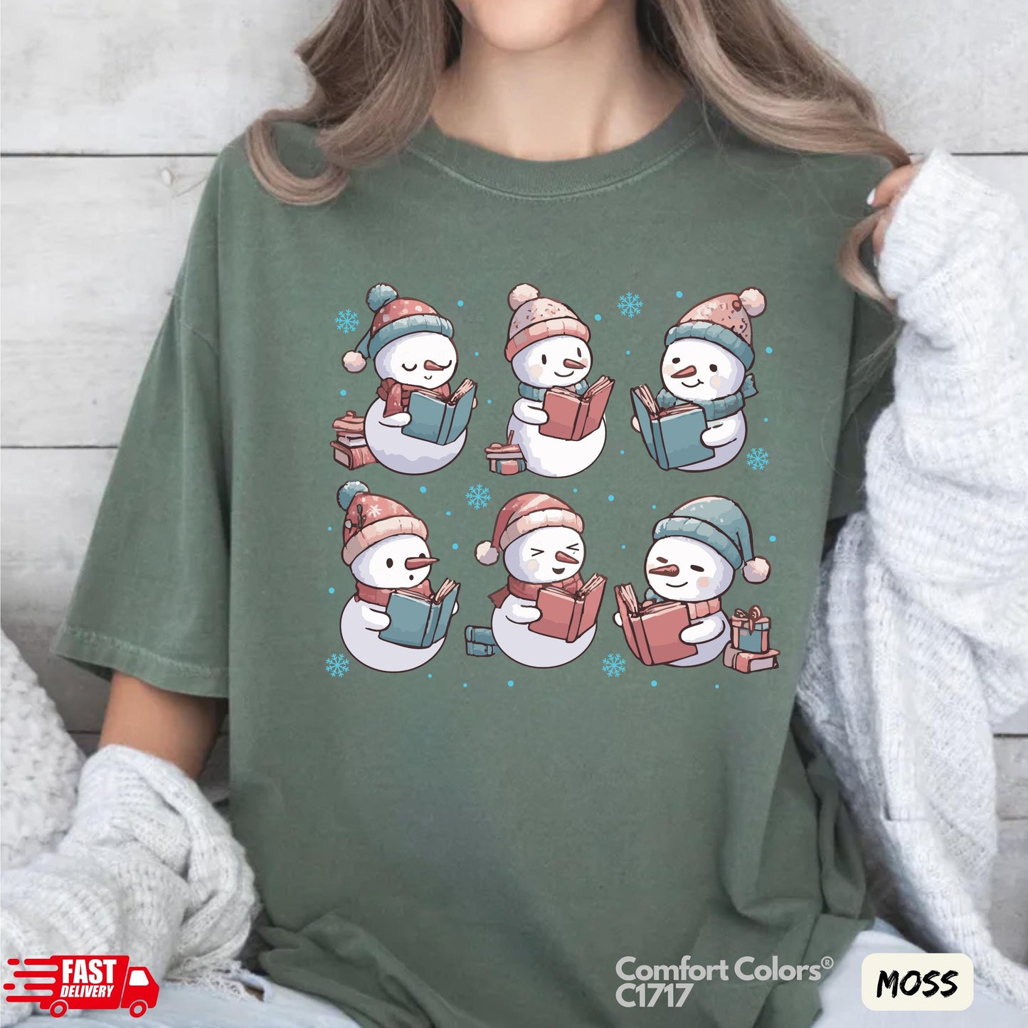 Christmas Bookish Shirt - Snowman Reading Teacher Gift