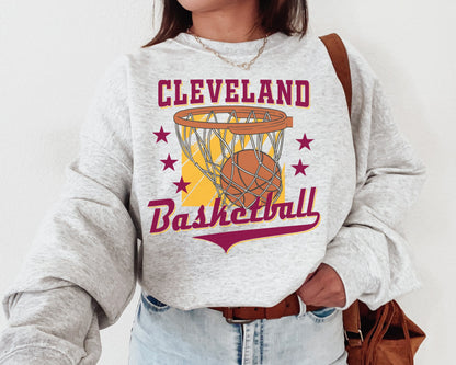 Cleveland Cavaliers Vintage Basketball Sweatshirt T-Shirt For Fans