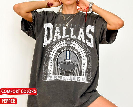 Comfort Colors Dallas Football T-Shirt, Vintage Cowboy Fan Shirt