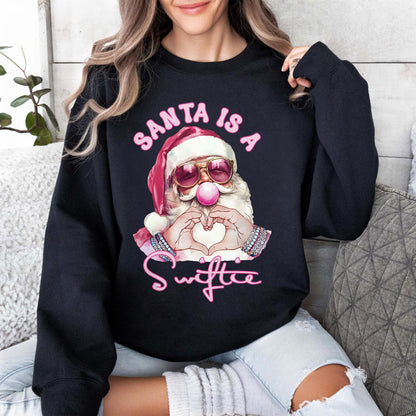 Santa Is A Swiftie Christmas Sweatshirt, Merry Swiftmas