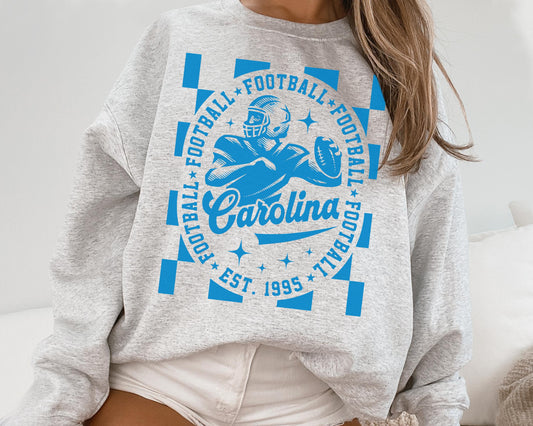 Carolina Panthers Football Crewneck Sweatshirt - Vintage Style Fan T-Shirt