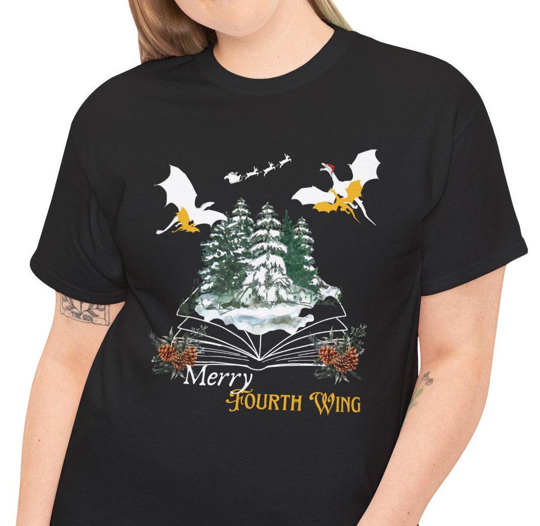 Fourth Wing Christmas Shirt For Dragon Lovers - Unisex Tee