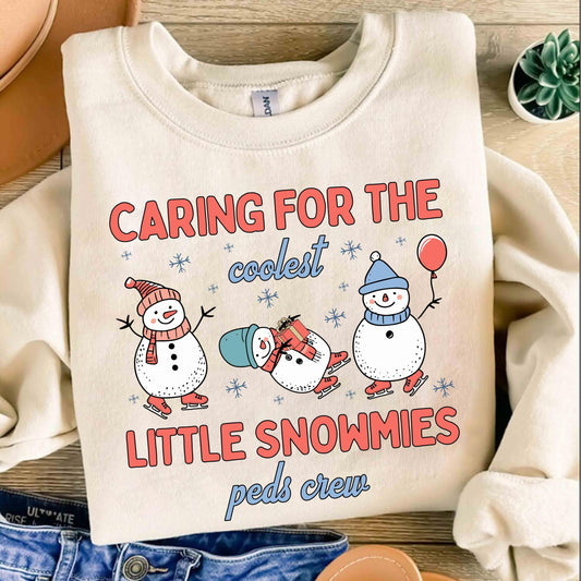 Pediatric Nurse Christmas Shirt - Peds Team Snowman Tee