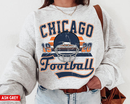 Chicago Football Crewneck Sweatshirt - Vintage Bears Game Day Shirt