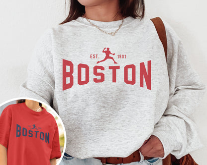 Boston Red Sox Crewneck Sweatshirt T-Shirt Vintage Retro Womens Shirt