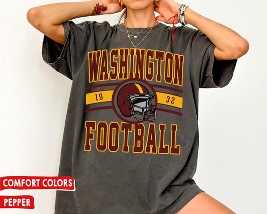 Comfort Colors Vintage Washington Football T-Shirt, Retro Commander Shirt