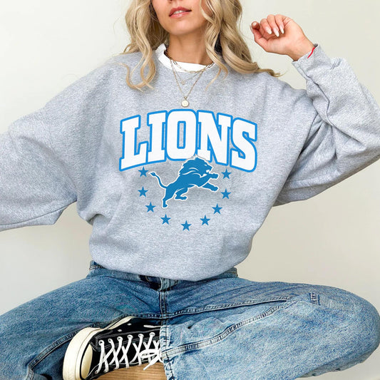 Detroit Football Crewneck Sweatshirt Vintage Gameday Outfit