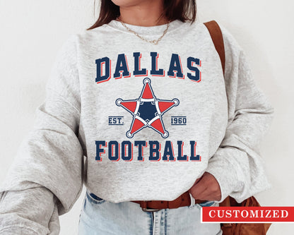 Dallas Football Christmas Sweatshirt, Vintage Cowboy Xmas Crewneck