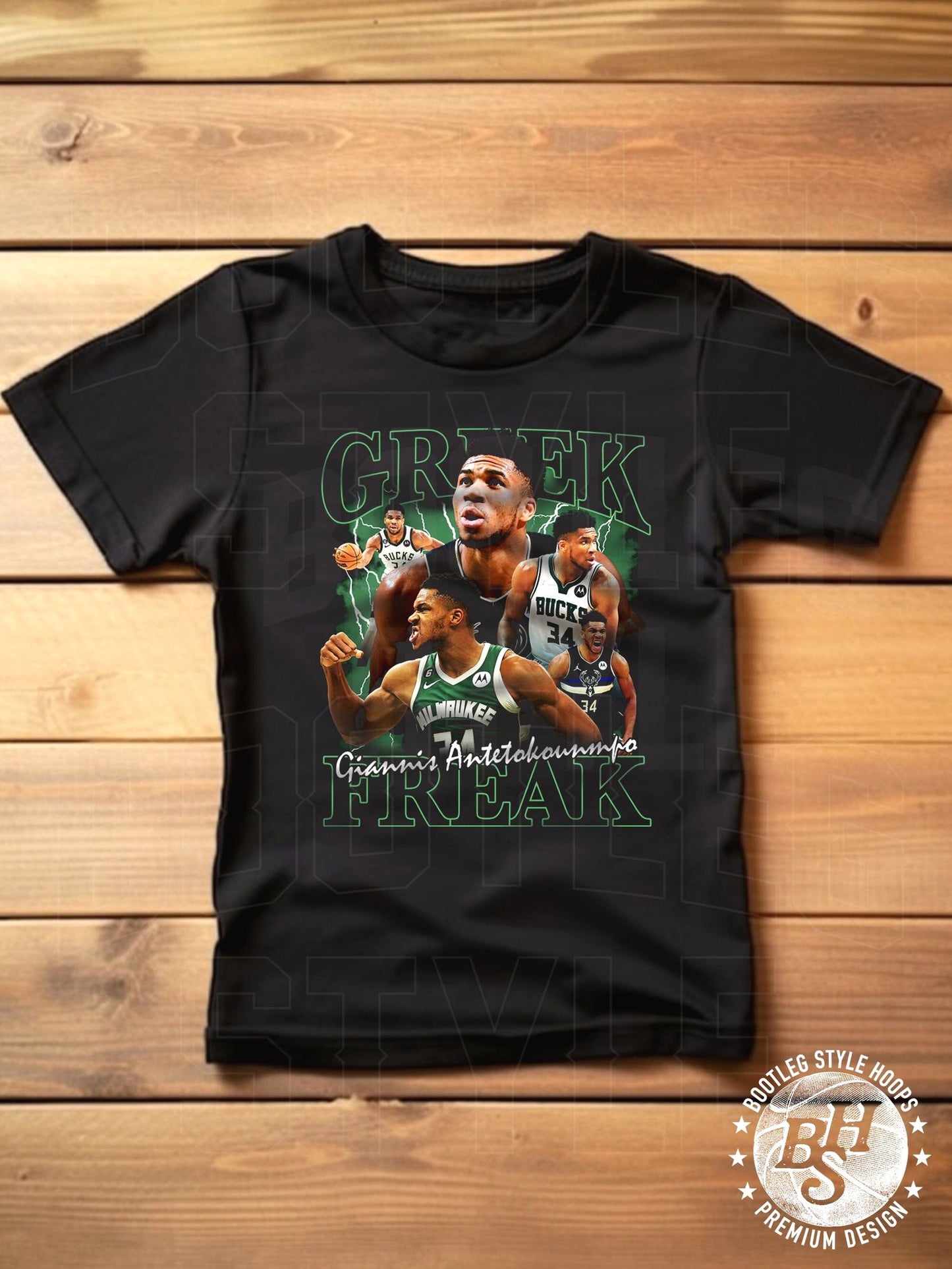 Giannis Antetokounmpo Vintage 90S Rap Style Basketball Tee