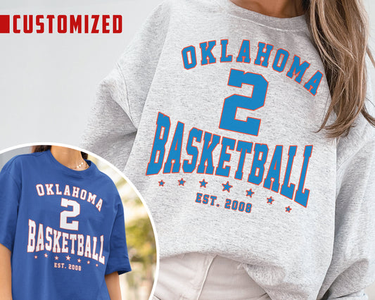 Customized Oklahoma Thunder Crewneck Sweatshirt For Basketball Fans