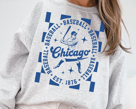 Chicago Cubs Crewneck Sweatshirt - Vintage Retro T-Shirt For Women & Fans