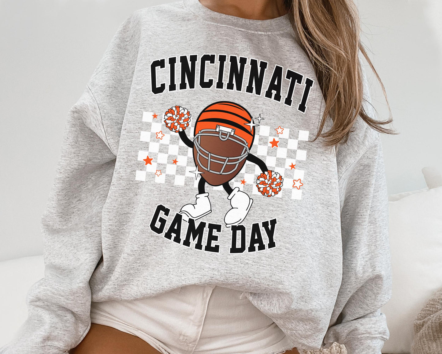 Cincinnati Bengals Football Game Day Crewneck Sweatshirt - Fan Gift