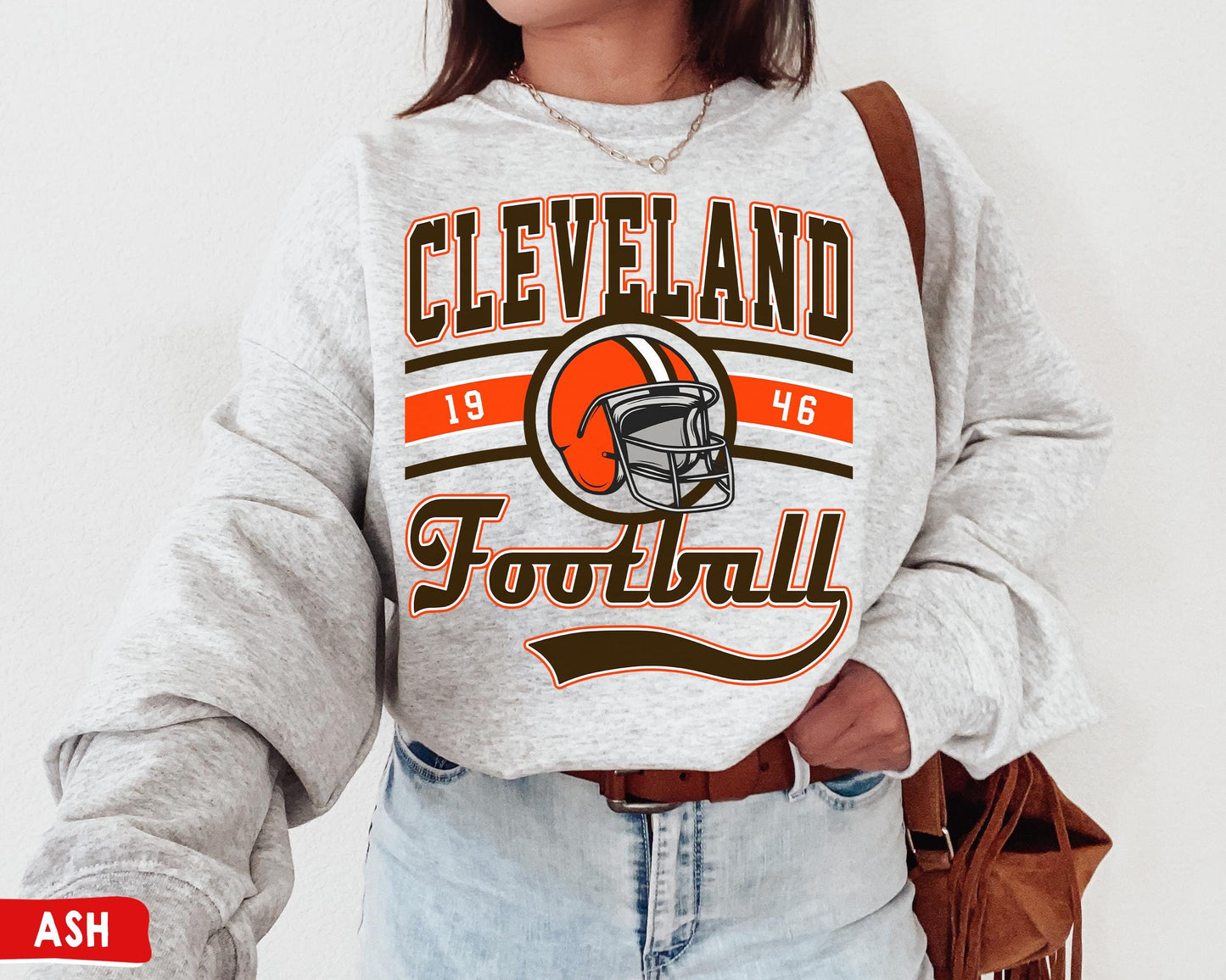 Cleveland Football Crewneck Sweatshirt, Vintage Browns Sweatshirt, Fan Gift