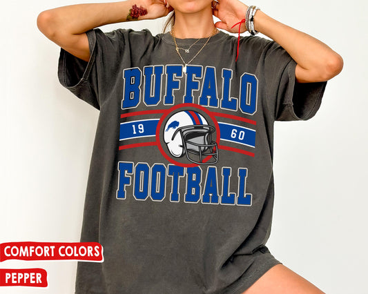 Comfort Colors Vintage Buffalo Bills Football T-Shirt, Retro Game Day