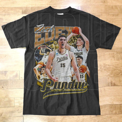 Zack Edey Vintage 90S Purdue Basketball Bootleg Shirt