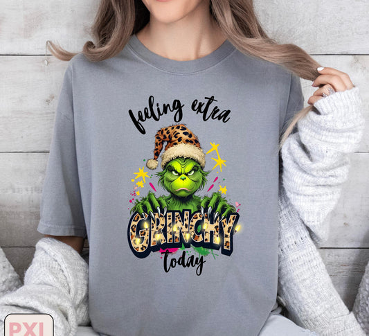 Feeling Extra Grinchy Today Retro Christmas Sublimation