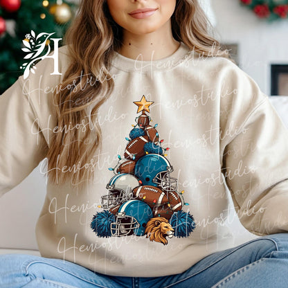 Christmas Football Tree Hoodie Custom Mascot Sweatshirt