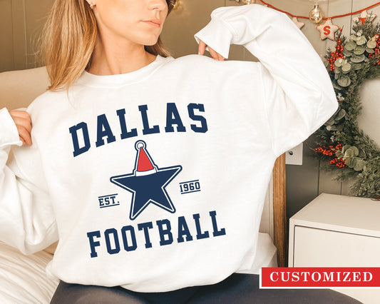 Dallas Cowboys Vintage Christmas Football Sweatshirt Crewneck