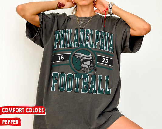 Comfort Colors Vintage Philadelphia Football T-Shirt, Retro Eagles Shirt