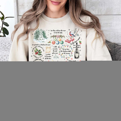 Christmas Song Lyrics Sweatshirt  Cozy Fall Apparel Shirt