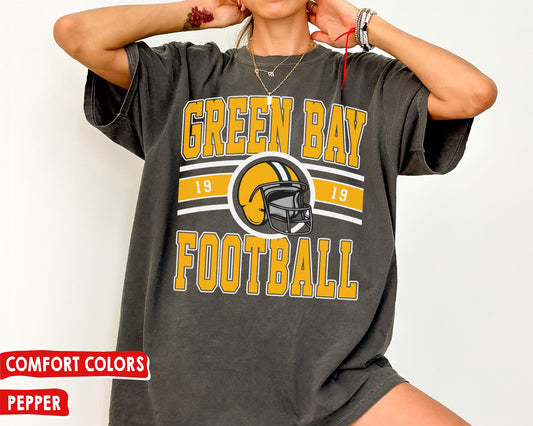 Comfort Colors Vintage Green Bay Football T-Shirt, Retro Packers Fan Shirt