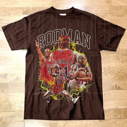 Dennis Rodman 90S Basketball Graphic Tee - Vintage Retro