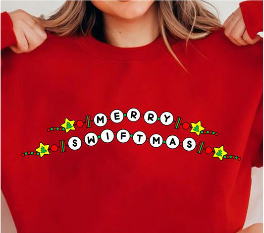 Swiftie Christmas Shirt - Merry & Bright Girly Xmas Design