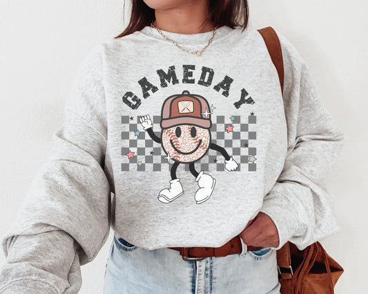 Baseball Game Day Sweatshirt T-Shirt, Retro Vintage Baseball Fan Crewneck