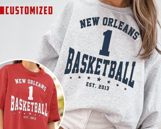 Customized New Orleans Pelicans Crewneck Sweatshirt & T-Shirt