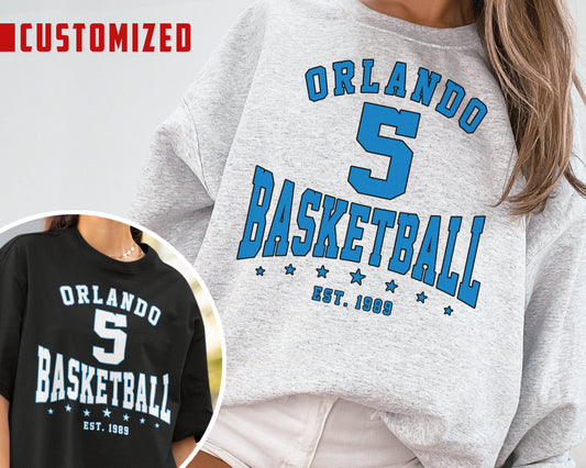 Customized Orlando Basketball Crewneck Sweatshirt, Vintage Magic Shirt