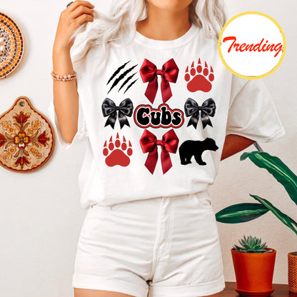 Custom Sports Mascot Shirt - Go Bears Coquette Style