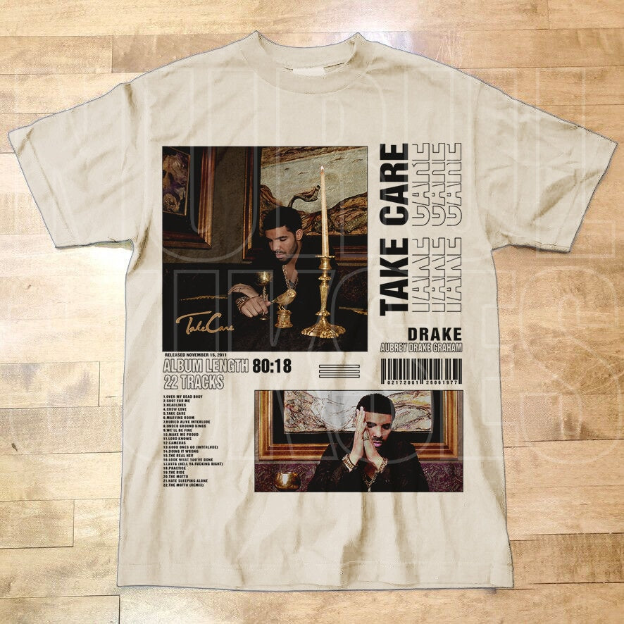 Drake - Take Care Unisex T-Shirt  Retro Vintage Design  Hip Hop Fan Gift  Rap Music Tee