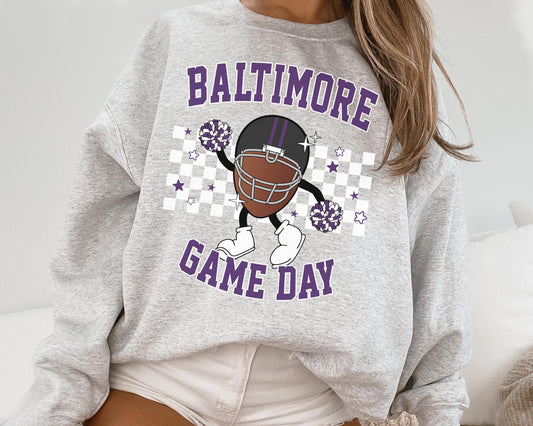 Baltimore Ravens Game Day Crewneck Sweatshirt & T-Shirt Fan Gift