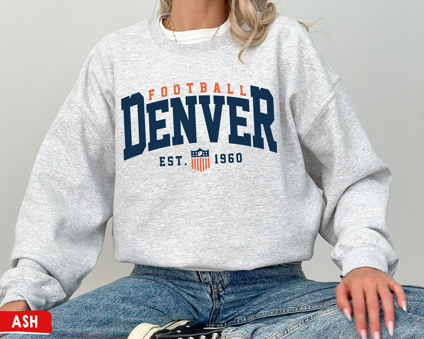 Denver Football Crewneck Sweatshirt - Broncos Game Day Shirt & Gifts