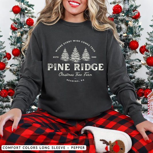 Comfort Colors Pine Ridge Christmas Tree Farm Sweater