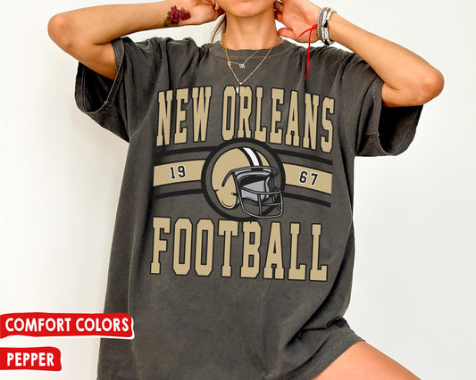 Comfort Colors Vintage New Orleans Football T-Shirt, Retro Saints Fan Gift