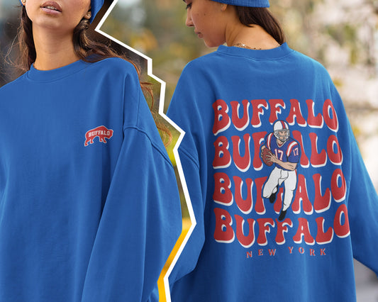 Buffalo Football T-Shirt Sweatshirt, Vintage Bill Buffalo New York Fan Gift