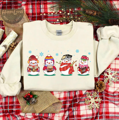 Snowman Book Lover Shirt - Bookish Christmas Gift Tee