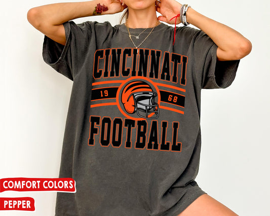 Comfort Colors Vintage Cincinnati Bengals Football Fan T-Shirt