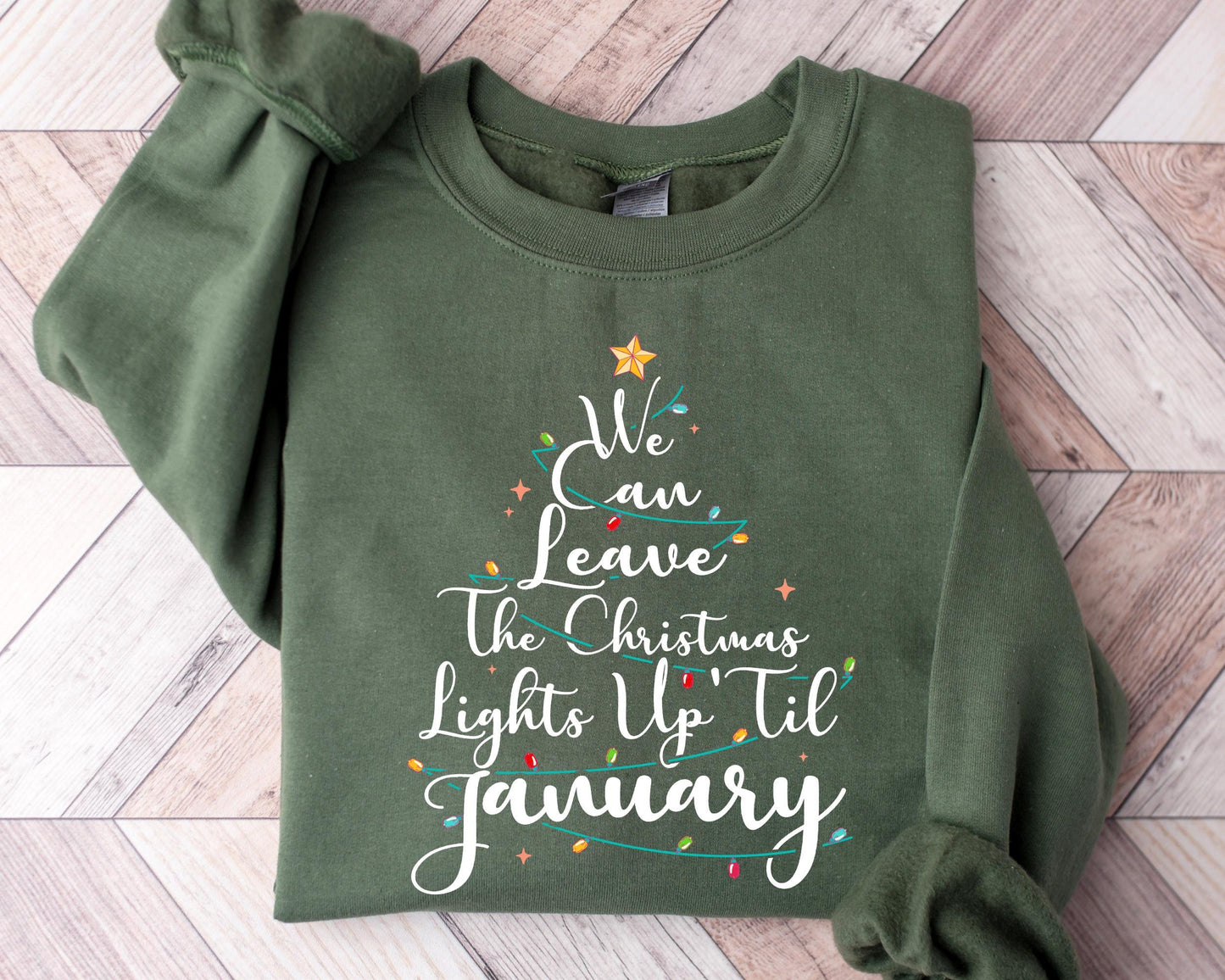 Christmas Lights T-Shirt - Leave Up Til January Festive