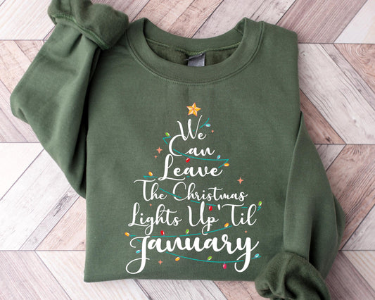 Christmas Lights T-Shirt - Leave Up Til January Festive