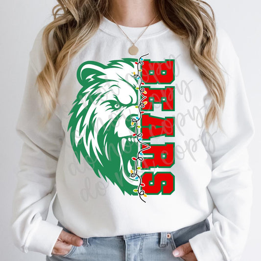 Bears Christmas Holiday School Mascot Pride Design File