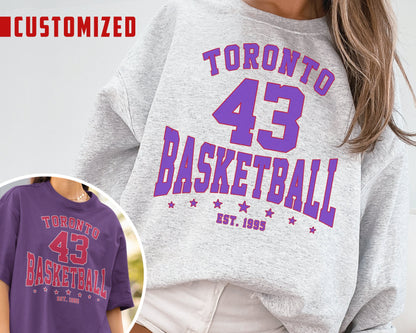 Customized Toronto Raptors Basketball Crewneck Sweatshirt T-Shirt