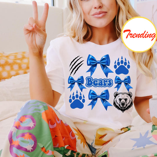 Custom Sports Bear Clipart - Coquette Bows & Mascot