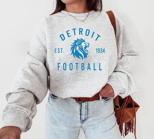 Detroit Lions Football Crewneck Sweatshirt - Perfect Gift For Fans